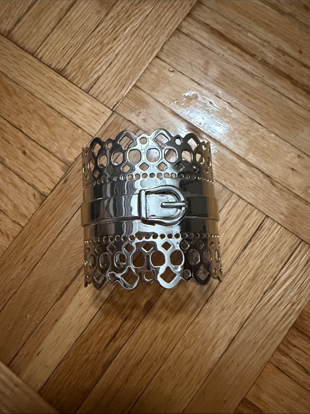 BCBGMaxAzria Silver Cutout Cuff Bracelet